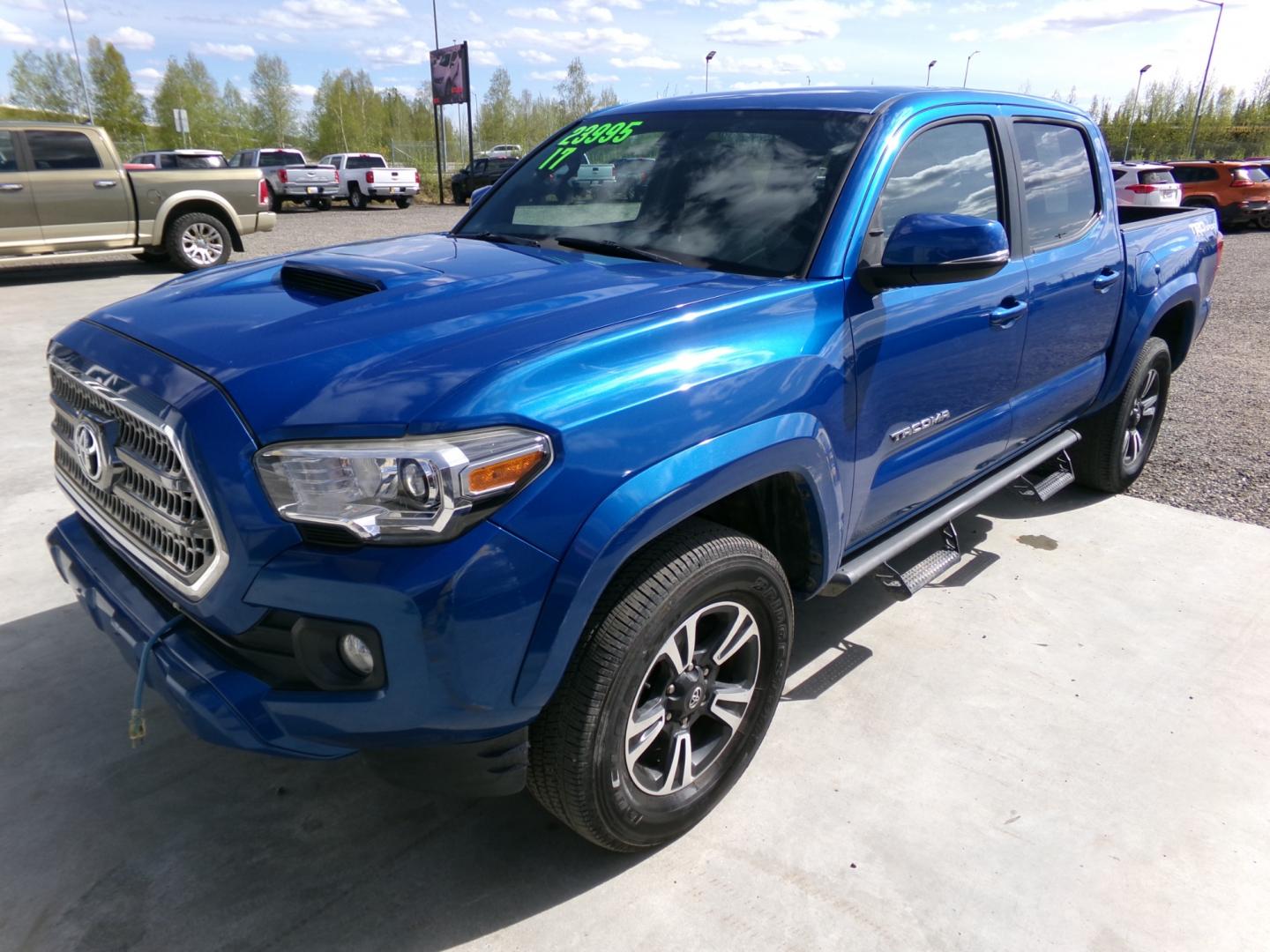 2017 Blue /Black Toyota Tacoma SR5 Double Cab Long Bed V6 6AT 2WD (5TFAZ5CN0HX) with an 3.6L V6 DOHC 24V engine, 6A transmission, located at 2630 Philips Field Rd., Fairbanks, AK, 99709, (907) 458-0593, 64.848068, -147.780609 - Photo#0